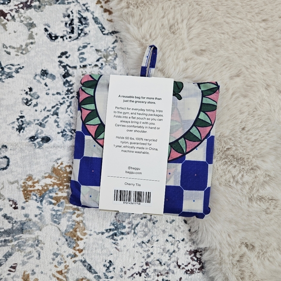 Baggu Standard Reusable Bag Cherry Tile - Picture 2 of 2